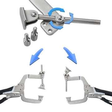 12 Inch C Clamp Dual Purpose 90 Degree Right Angle Clip Metal Fix Plier Locator for Pocket Hole Join