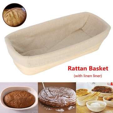 12 Inch Oval Banneton Brotform Rattan Basket Bread Dough Proofing Rising Basket Liner