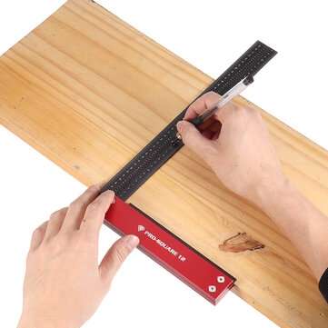 12 Inch Precision Woodworking Square Marking Ruler Aluminum Alloy 90 Degree Right Angle Ruler Hole P