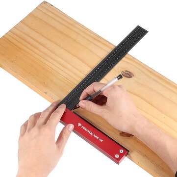 12 Inch Precision Woodworking Square Marking Ruler Aluminum Alloy 90 Degree Right Angle Ruler Hole P