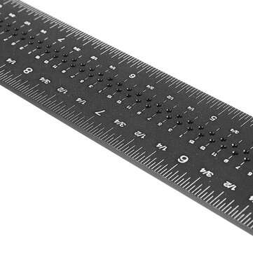 12 Inch Precision Woodworking Square Marking Ruler Aluminum Alloy 90 Degree Right Angle Ruler Hole P