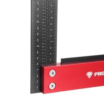 12 Inch Precision Woodworking Square Marking Ruler Aluminum Alloy 90 Degree Right Angle Ruler Hole P