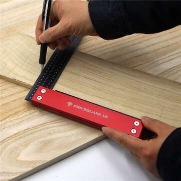 12 Inch Precision Woodworking Square Marking Ruler Aluminum Alloy 90 Degree Right Angle Ruler Hole P