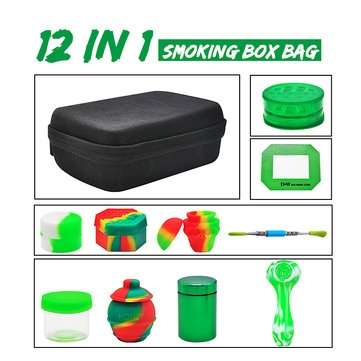 12 IN 1 Multifunctional Smoking Box Bag Set Rolling Set Hoookah Pipes Gift For Smoker