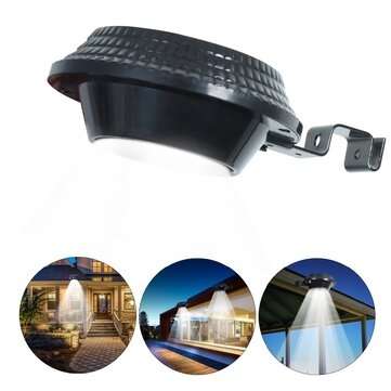 12 LEDs Solar Lamp Outdoor Trough Fence Lamp Waterproof Light/... (TYPE: LIGHTSENSOR | COLOR: BLACK)