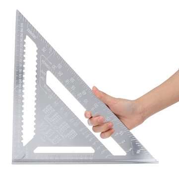 12 Inch Triangle Ruler Aluminum Alloy 30cm Woodworking Multi-function Angle Ruler