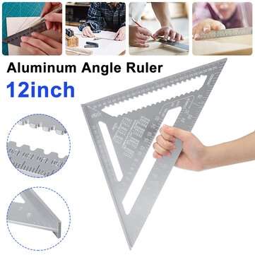 12 Inch Triangle Ruler Aluminum Alloy 30cm Woodworking Multi-function Angle Ruler