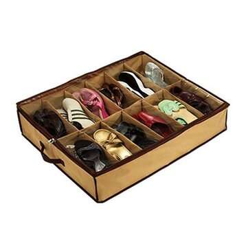 12 Pairs Shoes Storage Box Under Bed Closet Storage Baskets (COLOR.: 01)