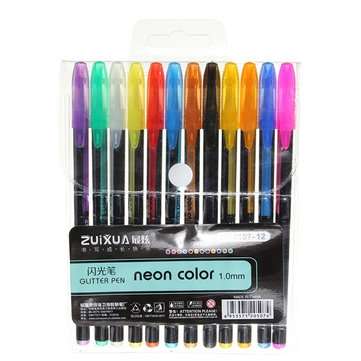 12 Pcs Color Gel Pen Set Adult Coloring Book Ink Pens Drawing Painting Craft Art for Student School