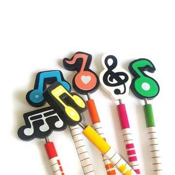 12 Pcs Wooden Pencils Musical Note Patterns Cartoon Pencils Writing Painting Stationery Gifts for Ch