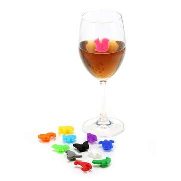 12 Pcs Silicone Animal Charm Glasses Cocktail Drinks Maker Bar Tool (STYLE: A)