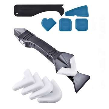12 Pieces Caulking Tool Kit and 3 in 1 Caulking Tools Silicone Sealant Finishing Tool Grout Scraper