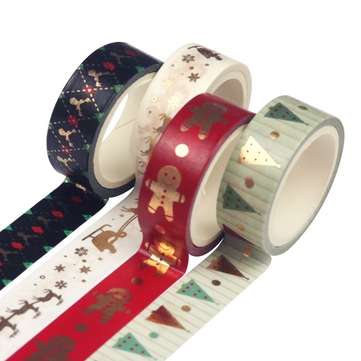 12 Rolls Paper Stickers Label Christmas Gift Decoration DIY Creative Masking Tape Christmas Gift Dec