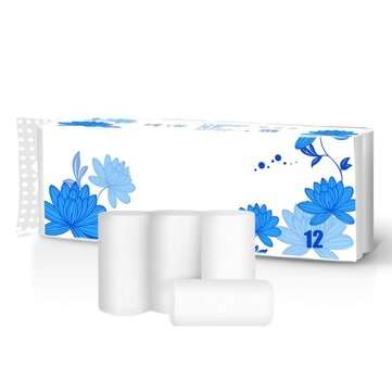 12 Rolls Home Toilet Paper Rolls Paper Towel Paper Towels Bath Tissue Rolls Home kitchen Bathroom To