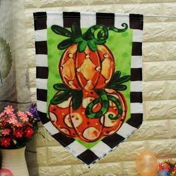 12.5``x18`` Garden Flag Tom`s Pumpkin Topiary Autumn Holiday Fall Yard Banner Decorations