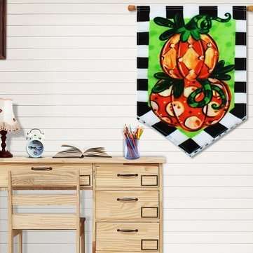 12.5``x18`` Garden Flag Tom`s Pumpkin Topiary Autumn Holiday Fall Yard Banner Decorations