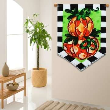 12.5``x18`` Garden Flag Tom`s Pumpkin Topiary Autumn Holiday Fall Yard Banner Decorations