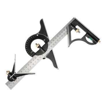 12" 300mm Combination Square Protractor Level Measure Measuring Angle Ruler Set