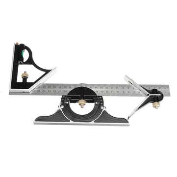 12" 300mm Combination Square Protractor Level Measure Measuring Angle Ruler Set