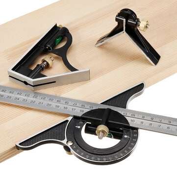 12" 300mm Combination Square Protractor Level Measure Measuring Angle Ruler Set