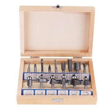 12/15pcs Silver Router Bit Set Tungsten Carbide Woodworking Cutter Rotary Tool (SIZE: 15)