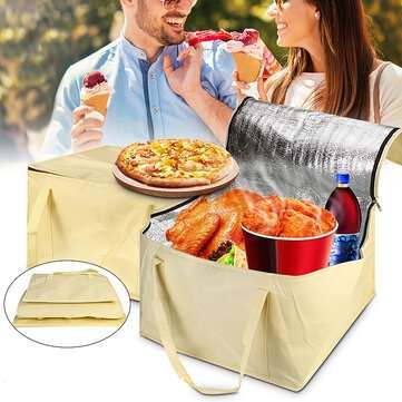 12/14/16 inch Pizza Food Delivery Bag Insulated Thermal Holds Bag Aluminium Foil Packi... (SIZE: 12)