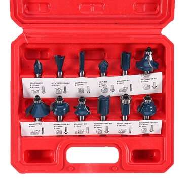 12/15Pcs 1/4 Inch Shank Router Bit Set Woodworking 6.35mm Shank Drill Bits For ... (QUANTITY: 12PCS)