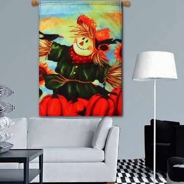 12`` x 18`` Autumn Black Crow Pumpkins Scarecrow & Sunflower Fall Garden Flag Decorations