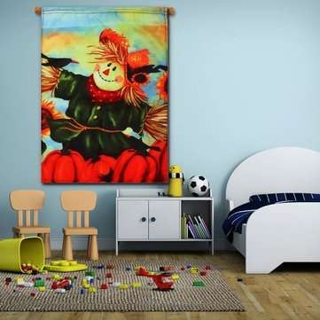 12`` x 18`` Autumn Black Crow Pumpkins Scarecrow & Sunflower Fall Garden Flag Decorations
