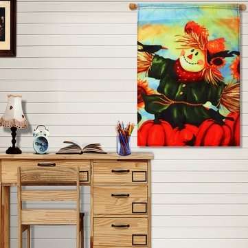 12`` x 18`` Autumn Black Crow Pumpkins Scarecrow & Sunflower Fall Garden Flag Decorations