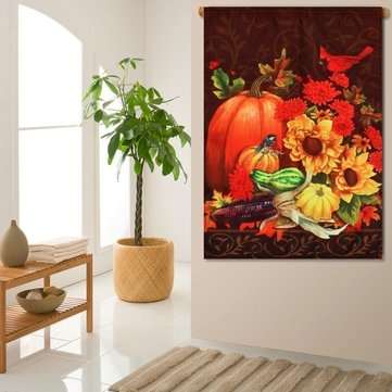 12``x18`` Autumn Pumpkin Garden Flag Elegance Fall House Halloween Banner Yard Decorations