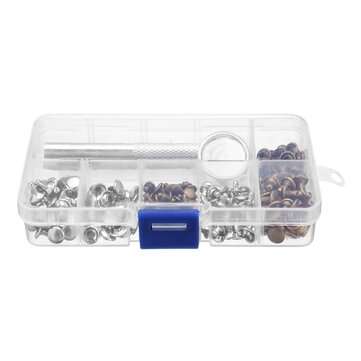 120 Sets Double Cap Rivet Metal Fixing Stud Repair Tools Kit for Leather Belt