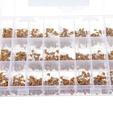 1200pcs 24 Values 50V 10pF-10uF Monolithic Ceramic Capacitor Assorted Kit