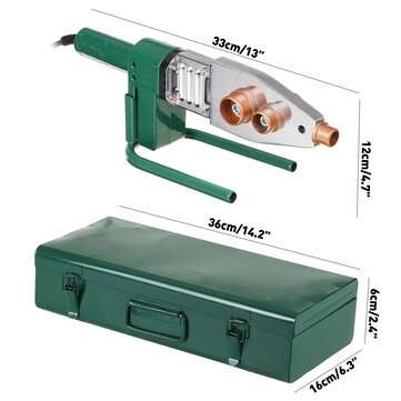 1200W Electric Pipe Welding Machine Heating Tool Heads Set For PPR PB PE Plastic Tube