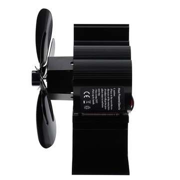 1200RPM Mini Heat Powered Stove Fan 4 Blade Silent Fireplace Eco Fan Heating Distribution No Electri