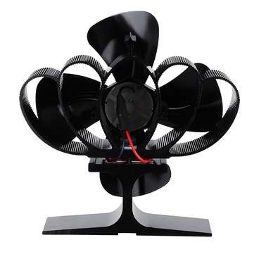 1200RPM Mini Heat Powered Stove Fan 4 Blade Silent Fireplace Eco Fan Heating Distribution No Electri