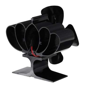 1200RPM Mini Heat Powered Stove Fan 4 Blade Silent Fireplace Eco Fan Heating Distribution No Electri