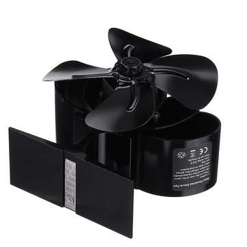1200RPM Mini Heat Powered Stove Fan 4 Blade Silent Fireplace Eco Fan Heating Distribution No Electri