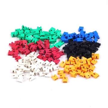 120pcs 2.54mm Jumper Caps Open Two-Way Connection Short-Circuit Connection Block Each 20 Black/Red/Y