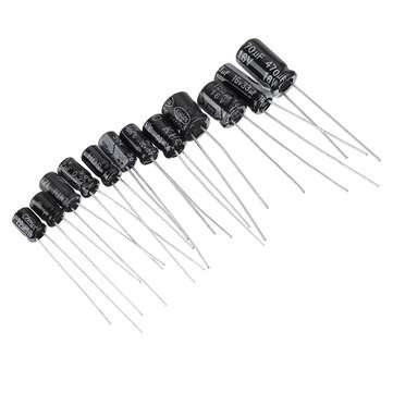 120pcs 12values 0.22UF-470UF Aluminum Electrolytic Capacitor Assortment Kit Set Pack