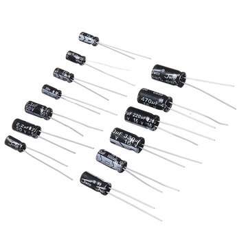 120pcs 12values 1uF-470uF Aluminum Electrolytic Capacitor Assortment Kit 16V-50V Electrolytic Capaci
