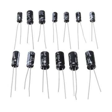 120pcs 12values 1uF-470uF Aluminum Electrolytic Capacitor Assortment Kit 16V-50V Electrolytic Capaci