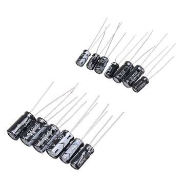 120pcs 12values 1uF-470uF Aluminum Electrolytic Capacitor Assortment Kit 16V-50V Electrolytic Capaci