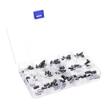 120pcs 12values 1uF-470uF Aluminum Electrolytic Capacitor Assortment Kit 16V-50V Electrolytic Capaci