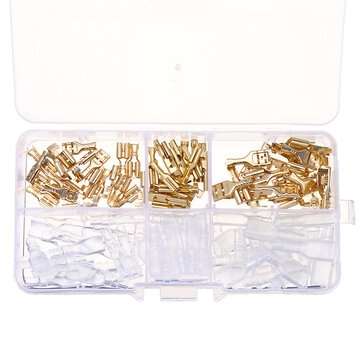 120pcs 2.8 4.8 6.3 Insert Plug Spring Sheathed Wire Terminal Connector Cold Pressed Terminal 0.5-2.5