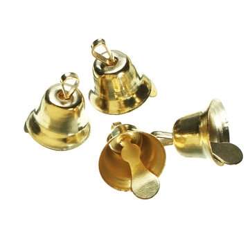 120Pcs Metal Bell Set Golden Mini Ring Bell Jewelry Pendants Wind Chime Christmas Tree Decoration Ac