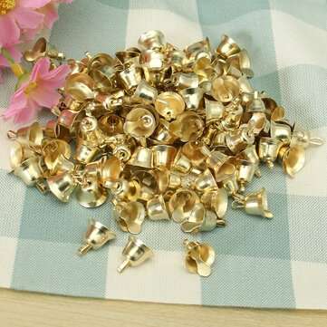 120Pcs Metal Bell Set Golden Mini Ring Bell Jewelry Pendants Wind Chime Christmas Tree Decoration Ac
