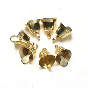120Pcs Metal Bell Set Golden Mini Ring Bell Jewelry Pendants Wind Chime Christmas Tree Decoration Ac