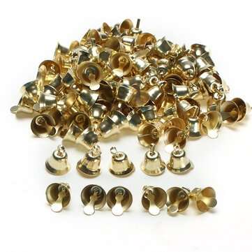 120Pcs Metal Bell Set Golden Mini Ring Bell Jewelry Pendants Wind Chime Christmas Tree Decoration Ac