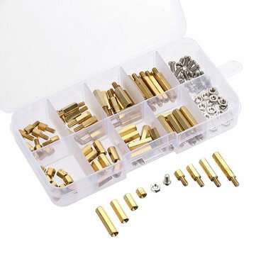 120pcs M3 Copper Column Screw Boxed Hexagon Single and Double Head Stud Set